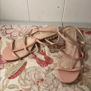 Nicholas Kirkwood Casati Praline Nude Sandals with Ankle Straps Faux Pearl Heel